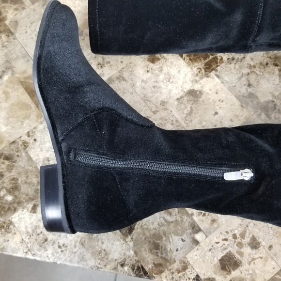 Marc Fisher/Over the Knee Black Velvet Boots - Picture 5 of 8